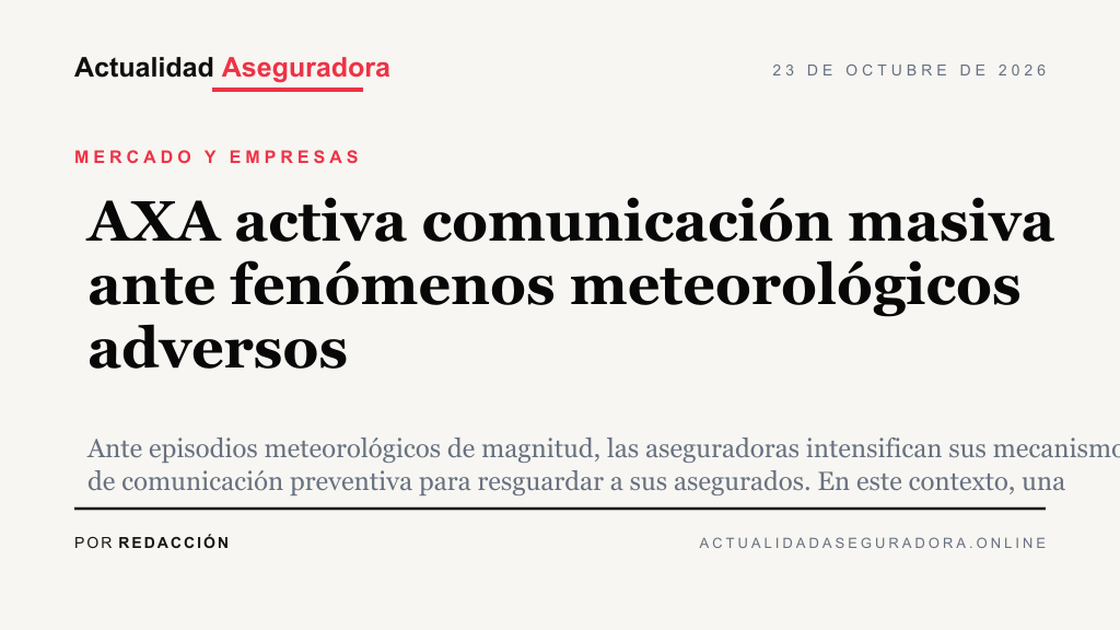 AXA activa comunicación masiva ante fenómenos meteorológicos adversos